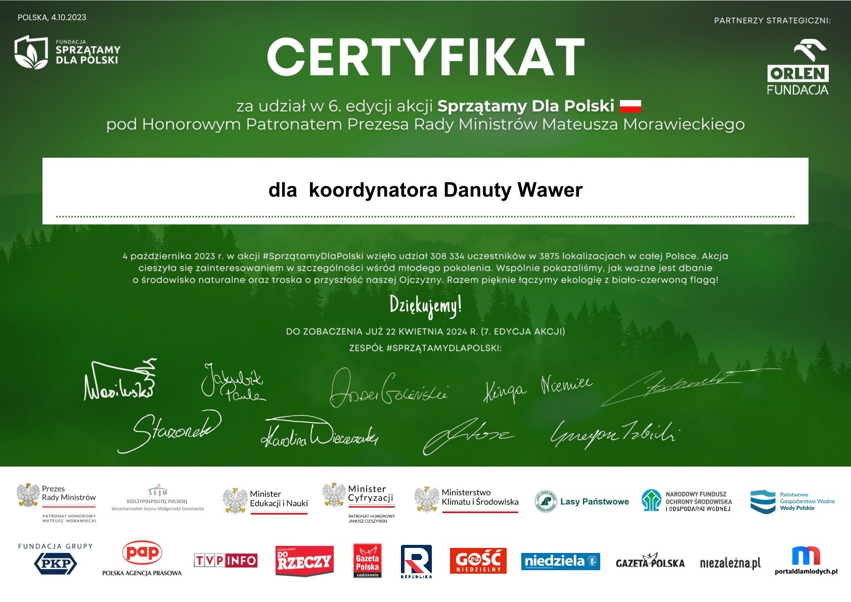 Certyfikat SDP koordynator