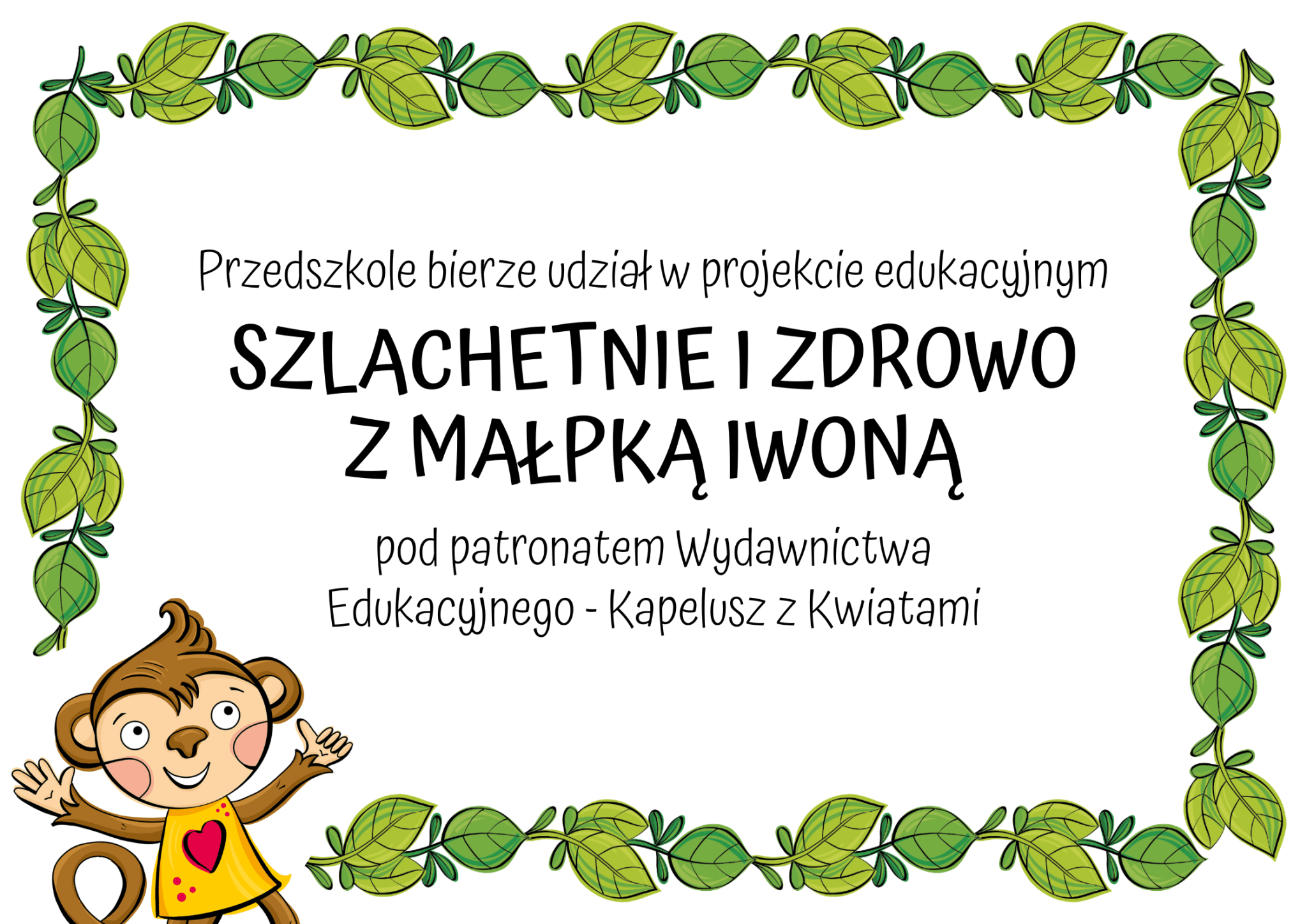 Przedszkole bierze udzial Projekt z malpka Iwona 1