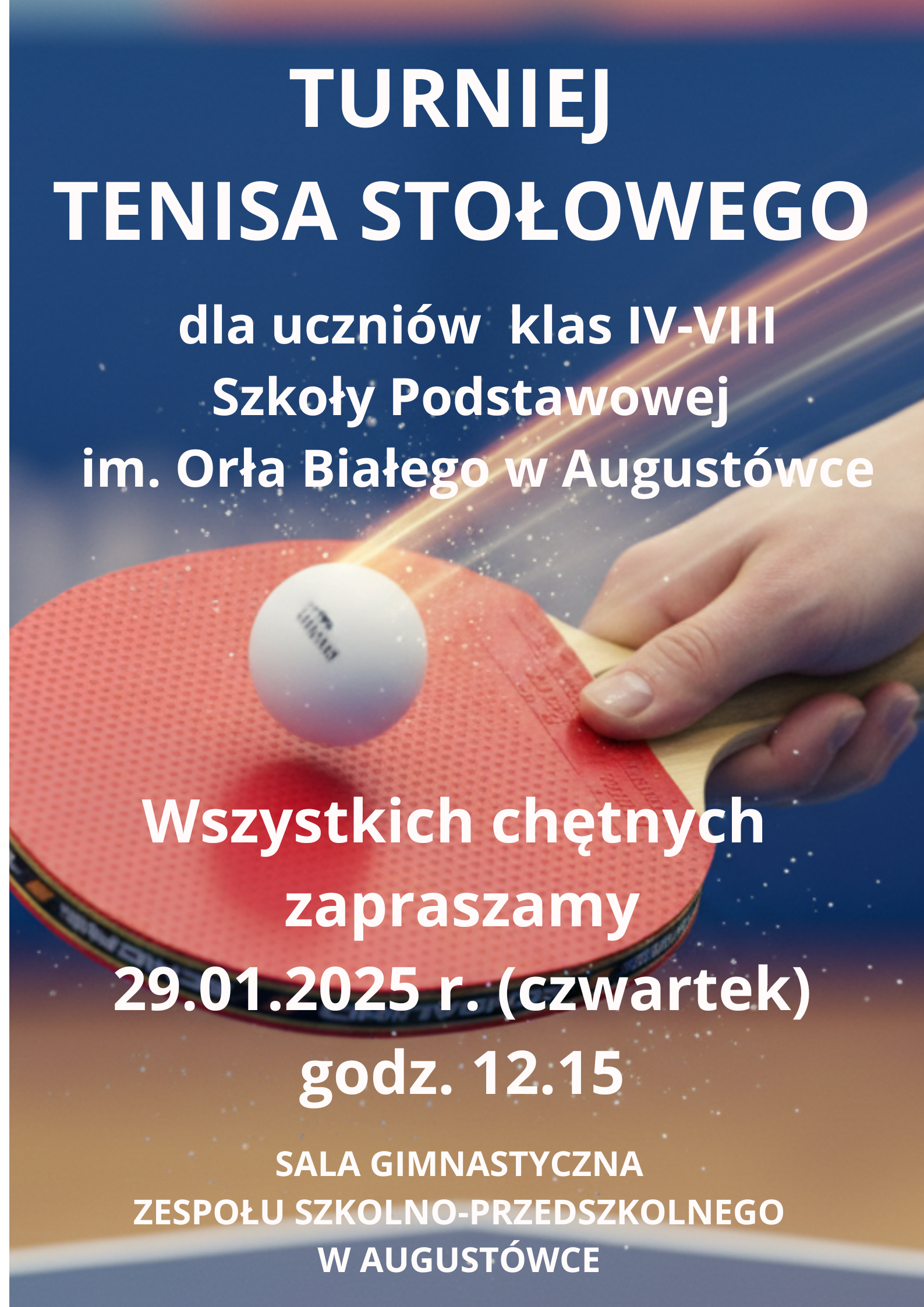 TURNIEJ TENISA STOŁOWEGO S