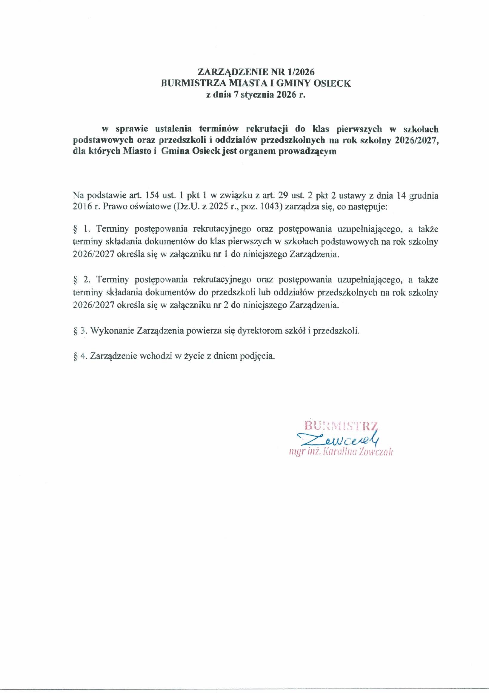 ZARZĄDZENIE
